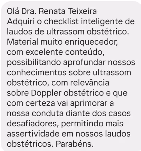 Depoimento sobre aulas e interpretação de exames das gestantes